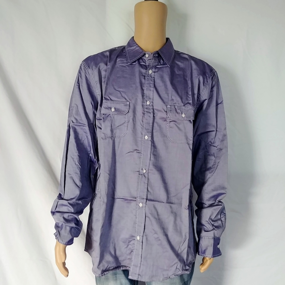 Frank & Eileen Gavin Blue Button Down Shirt